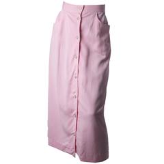 90s Pale Pink Western Ranch Snap Front Skirt