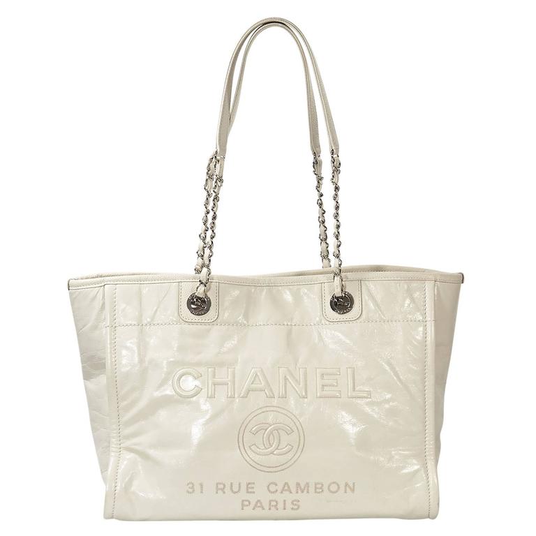 chanel deauville tote white