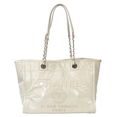 Vintage White Chanel Deauville Tote bag