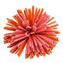 Hermes Key Holder "Carmen" Milo Lambskin Orange Poppy / Pink Color PHW 2016