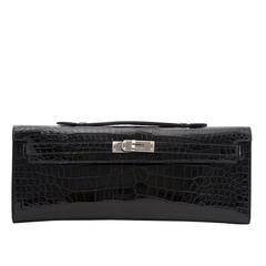 Brand New Hermes Kelly Cut Blue Marine Croco Porosus 11