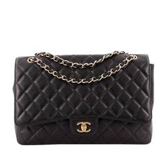 Chanel Classic Single Flap Bag Quilted Caviar Maxi