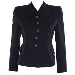 1940s Dark Navy Double Collared Jacket 8