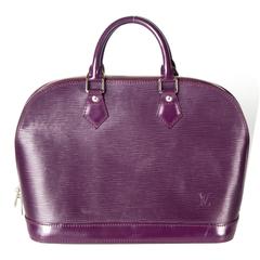 Louis Vuitton Purple Epi Alma Bag - Magenta Tote Silver Monogram LV Handbag