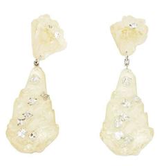 Iimpressive 
very unique french 80s resin rock earrings