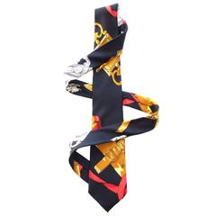 Hermies Silk Tie Ferronnerie Cathy Latham Navy Blue Gold Red In Box