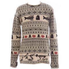 Yohji Yamamoto Men's Wool Patterned Sweater, Autumn - Winter 2011 12