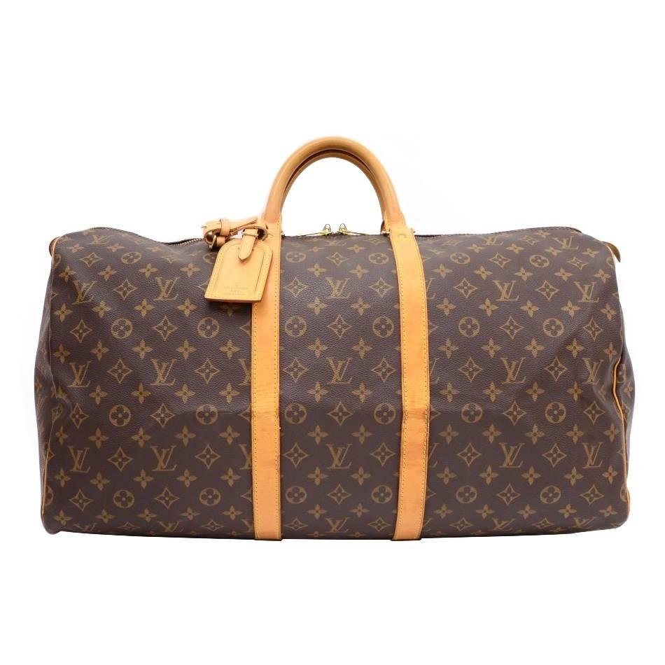 Louis Vuitton Keepall 55 Monogram Canvas Duffle Travel Bag