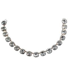 Georgian Style White Rock Crystal Silver Riviere Necklace