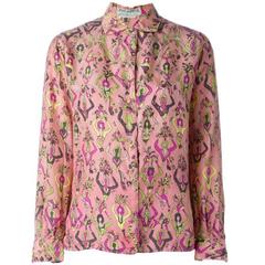 Gorgeous 1960s Emilio Pucci Printed Silk Shirt