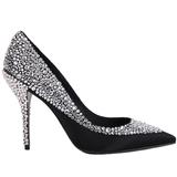 Roger Vivier - Stiletto en satin noir incrusté de cristaux