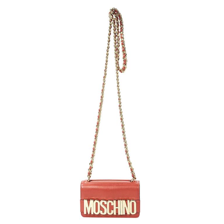 Red Moschino Leather Crossbody Bag For Sale at 1stDibs