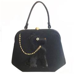 Black 1950s Poodle Purse by Soure New York