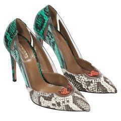 Multicolor Aquazzura Snakeskin Pumps 5
