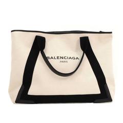 Retro Balenciaga White x Black Canvas Tote Bag Pouch