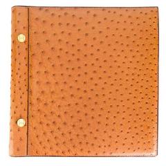 Hermes rarity gold ostrich leather album 90s