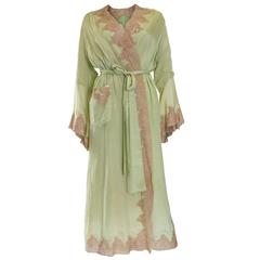 1950s Fine Silk Dressing Gown 2