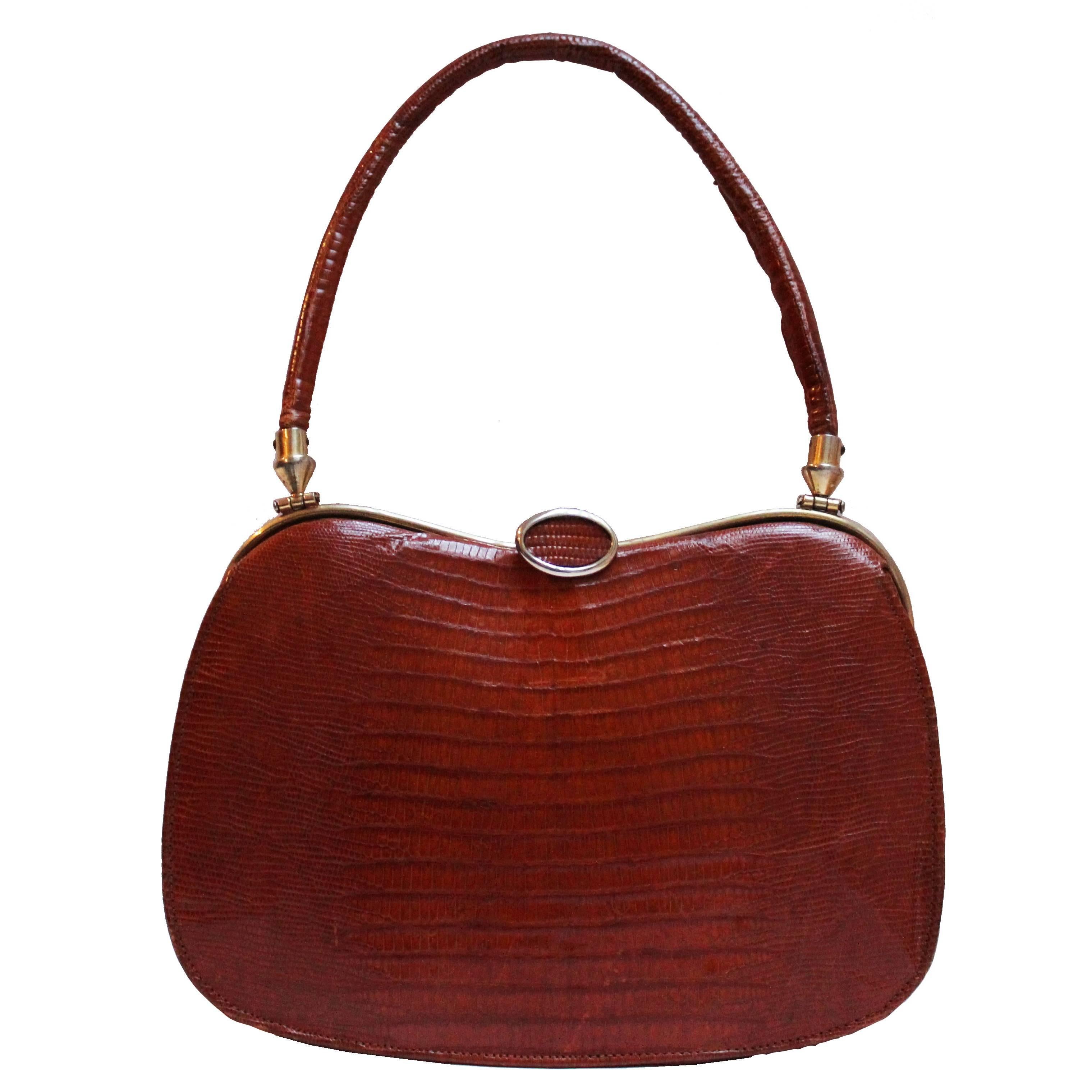 Chestnut Snakeskin bag by Pedro Mayorga at 1stDibs