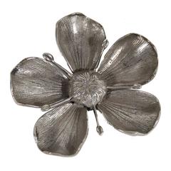 GUCCI VINTAGE Silver Metal FLOWER ASHTRAY w/ 5 Removable Petals