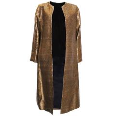 Vintage 1960s Persian Gold Lame and Silk Coat