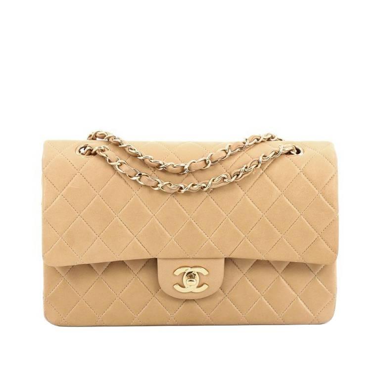 Chanel Vintage Classic Double Flap Bag Quilted Lambskin Medium