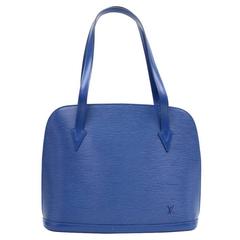 Louis Vuitton Lussac Blue Epi Leather Large Shoulder Bag