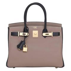 Hermes HSS Etoupe Black 30cm Swift Birkin Horseshoe Stamp Exclusive 4