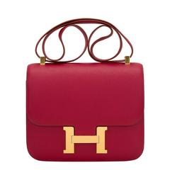 Hermes Rubis Epsom Constance 24cm Gold Hardware