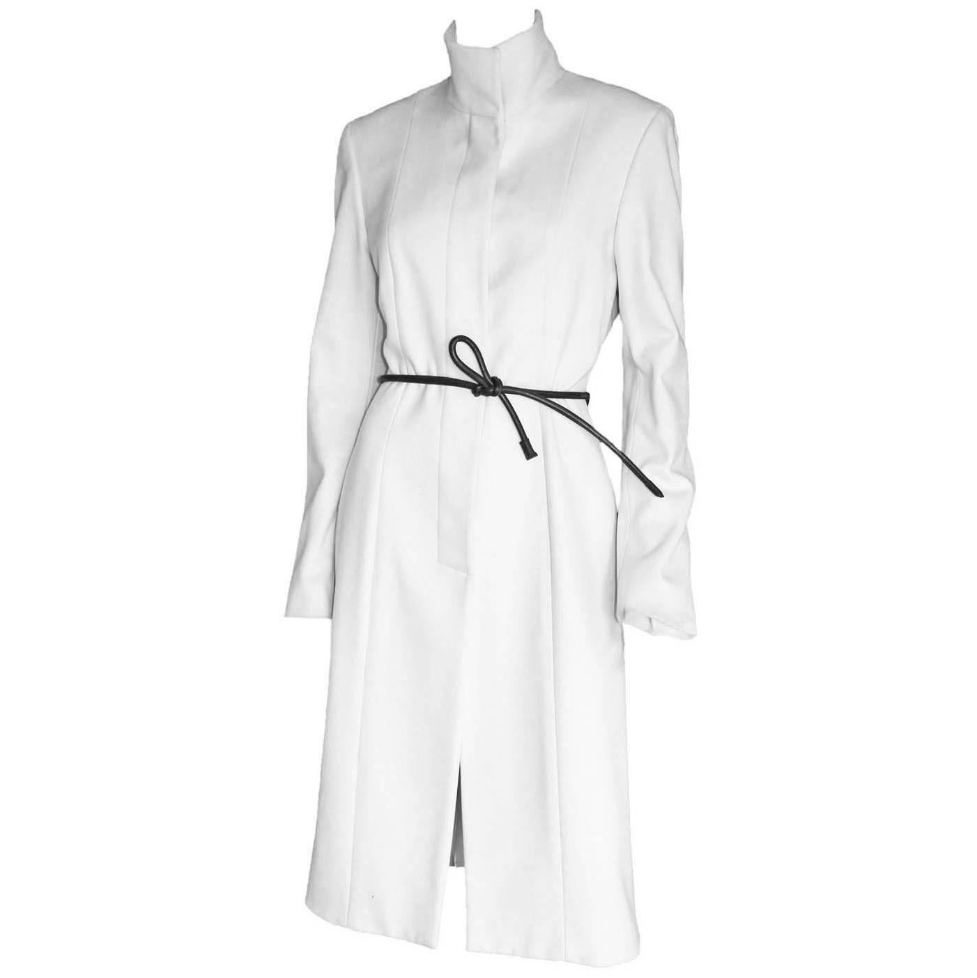 The Most Heavenly Tom Ford Gucci FW 1999 White Cashmere Belted Runway Coat! 44