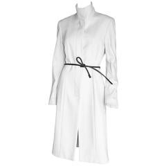 Vintage The Most Heavenly Tom Ford Gucci FW 1999 White Cashmere Belted Runway Coat! 44