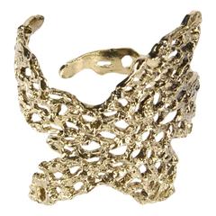 Yves Saint Laurent NEW & SOLD OUT Gold Hammered Cuff Bracelet in Box