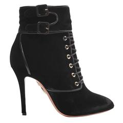 Aquazzura NEW & SOLD OUT Black Ankle Boots Booties Shoes in Box