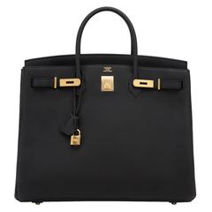 Hermes Black 40cm Togo Birkin Gold Hardware Unisex Power Birkin