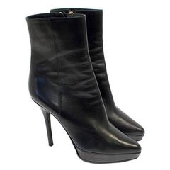 Yves Saint Laurent Black Heeled Ankle Boots 2