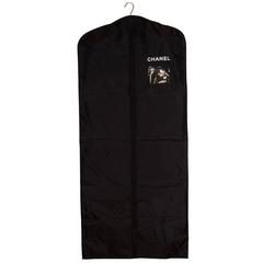 Chanel Black Nylon Garment Bag & Velvet Coat Hanger Set