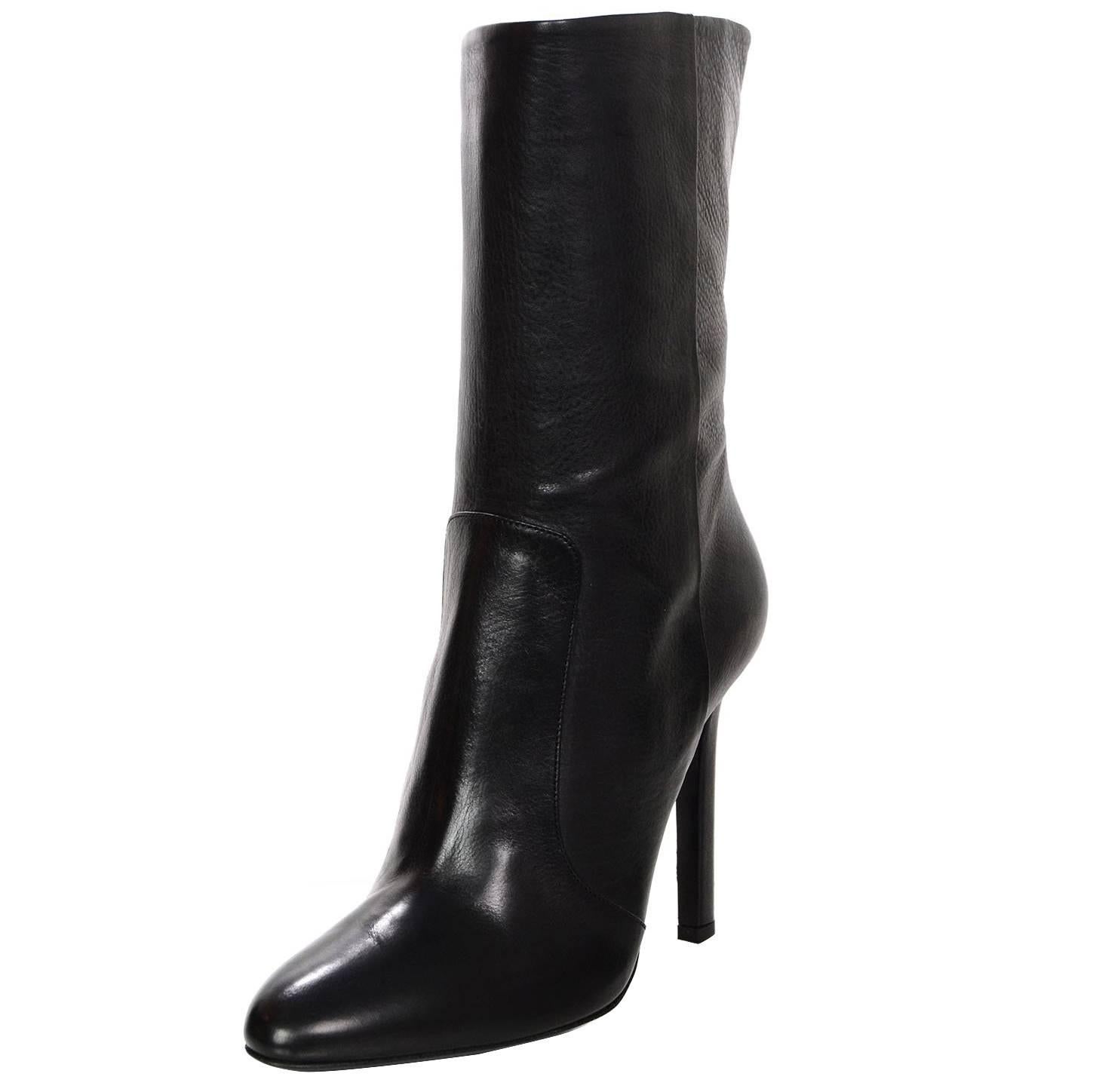 Tamara Mellon NEW Black Leather Rebel Boots sz 37 rt. $895