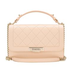 Chanel Light Beige Medium Label Click Flap Bag NEW