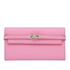 Hermes Bubblegum 5P Rosa Epsom Kelly Geldbörse Clutch Darling