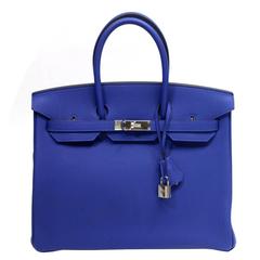 Hermès  Blue Electrique Togo Birkin Bag- 35cm with PHW