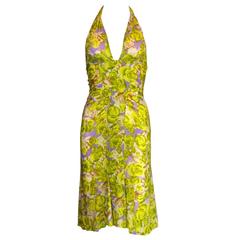 Teri's Stunning Versace Ruched Rose Print Silk Dress 9