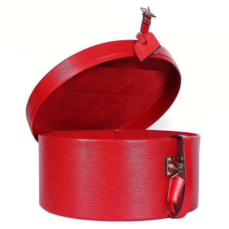 Louis Vuitton Red Epi Boite Chapeaux Hat Box 40 Rare at 1stdibs