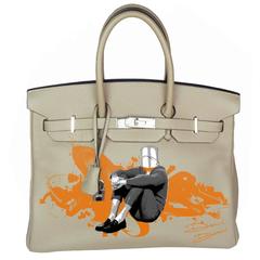Customized Birkin 35 bag by the french artist David David