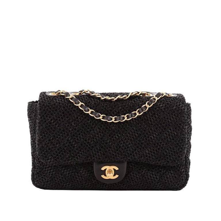 Chanel CC Chain Flap Bag Raffia Medium