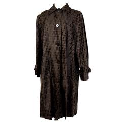 Retro Fendi waterproof trench monogram women's coat raincoat 1980's brown 