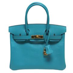 Hermès Blue Paon 30 cm Birkin Bag- Epsom Leather with GHW