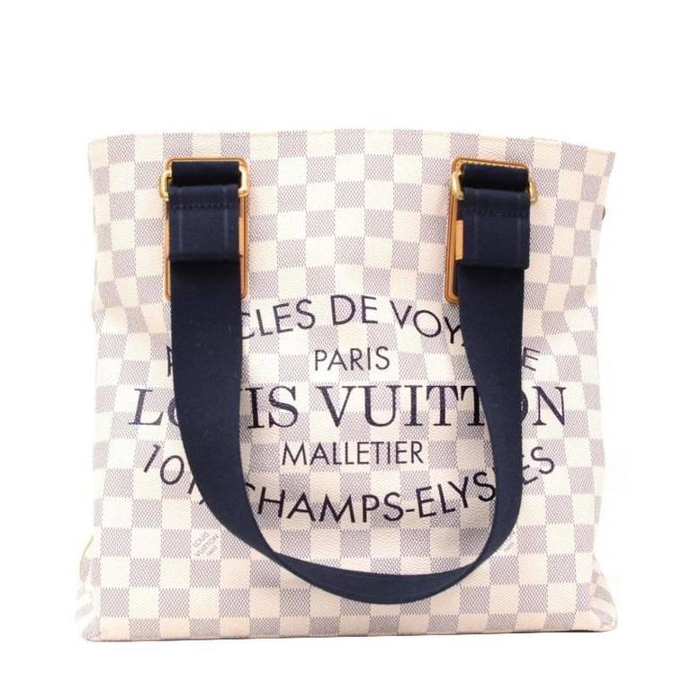 Louis Vuitton Cabas Pm Articles De Voyage White Damier Azur Canvas Louis Vuitton Cabas Pm Articles De Voyage White Damier Azur Canvas Tote Bag For