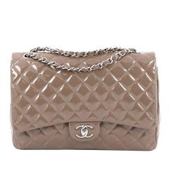 Chanel Classic Double Flap Bag Quilted Patent Maxi