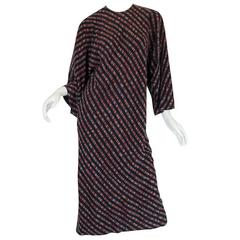 Vintage Resort 1977 Halston Bias Spiral Cut Silk Caftan Dress