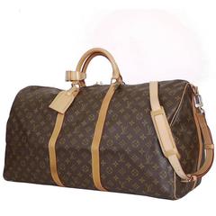 Louis Vuitton Monogram Keepall 60 Bandouliere Travel Bag