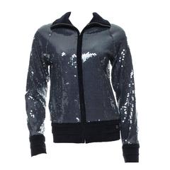 Amazing Chanel Midnight Blue Sequin Jacket